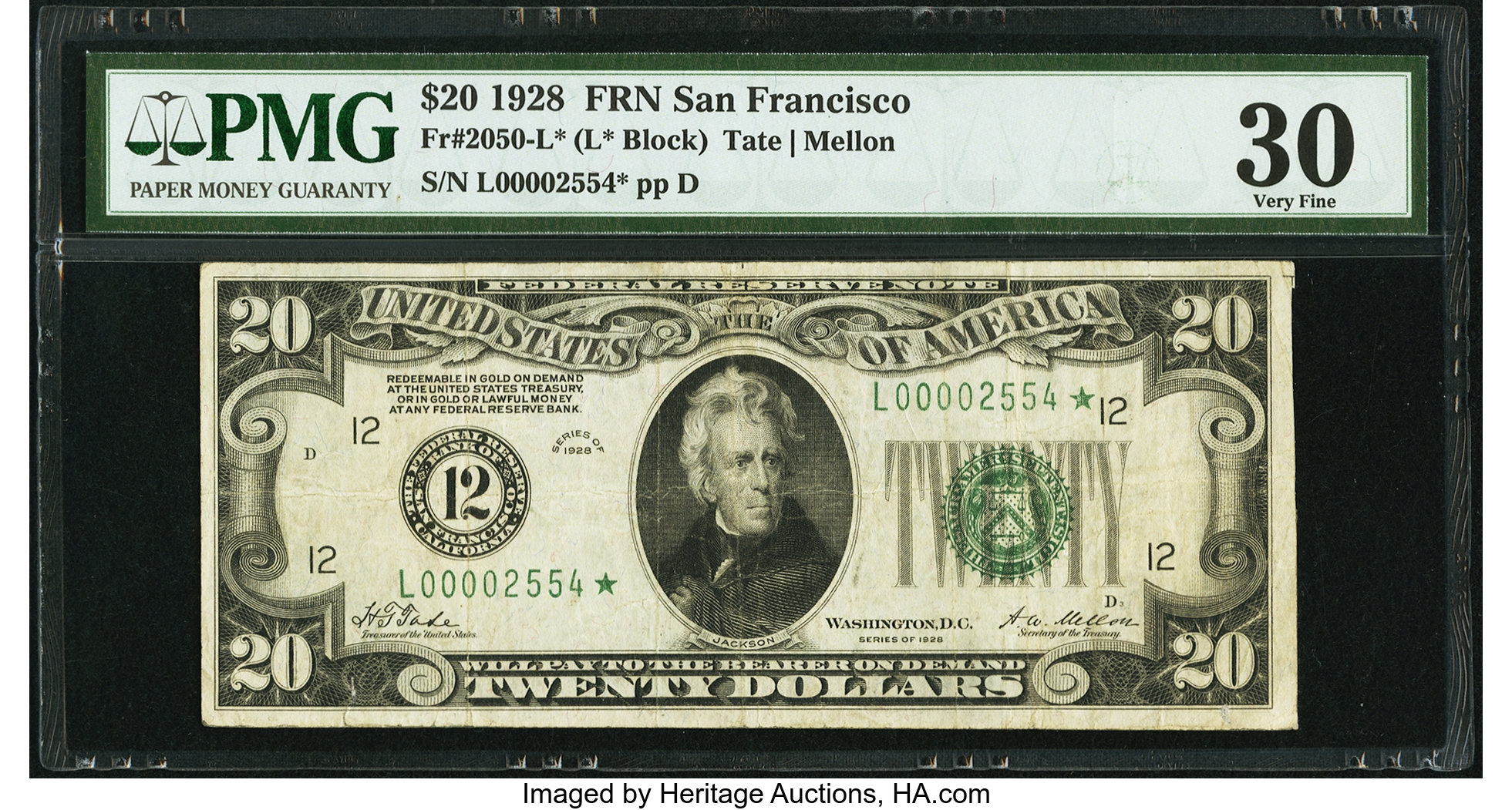 1928 $20 Replacement, San Francisco (Fr. 2050L*)
