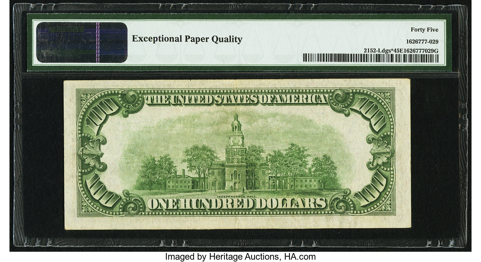 image for: Fr. 2152-L* $100 1934 Dark Green Seal Federal Reserve Note. PMG Choice Extremely Fine 45 EPQ....
