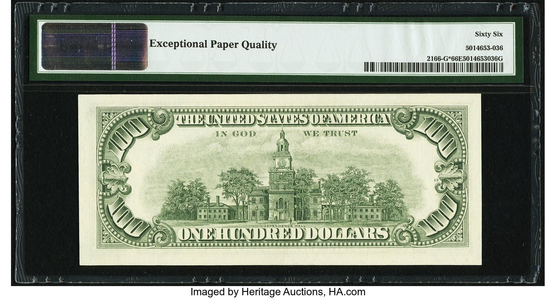 image for: Fr. 2166-G* $100 1969C Federal Reserve Note. PMG Gem Uncirculated 66 EPQ....