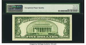 image for: Top Pop Fr. 1963-C $5 1950B Federal Reserve Note. PMG Superb Gem Unc 68 EPQ....