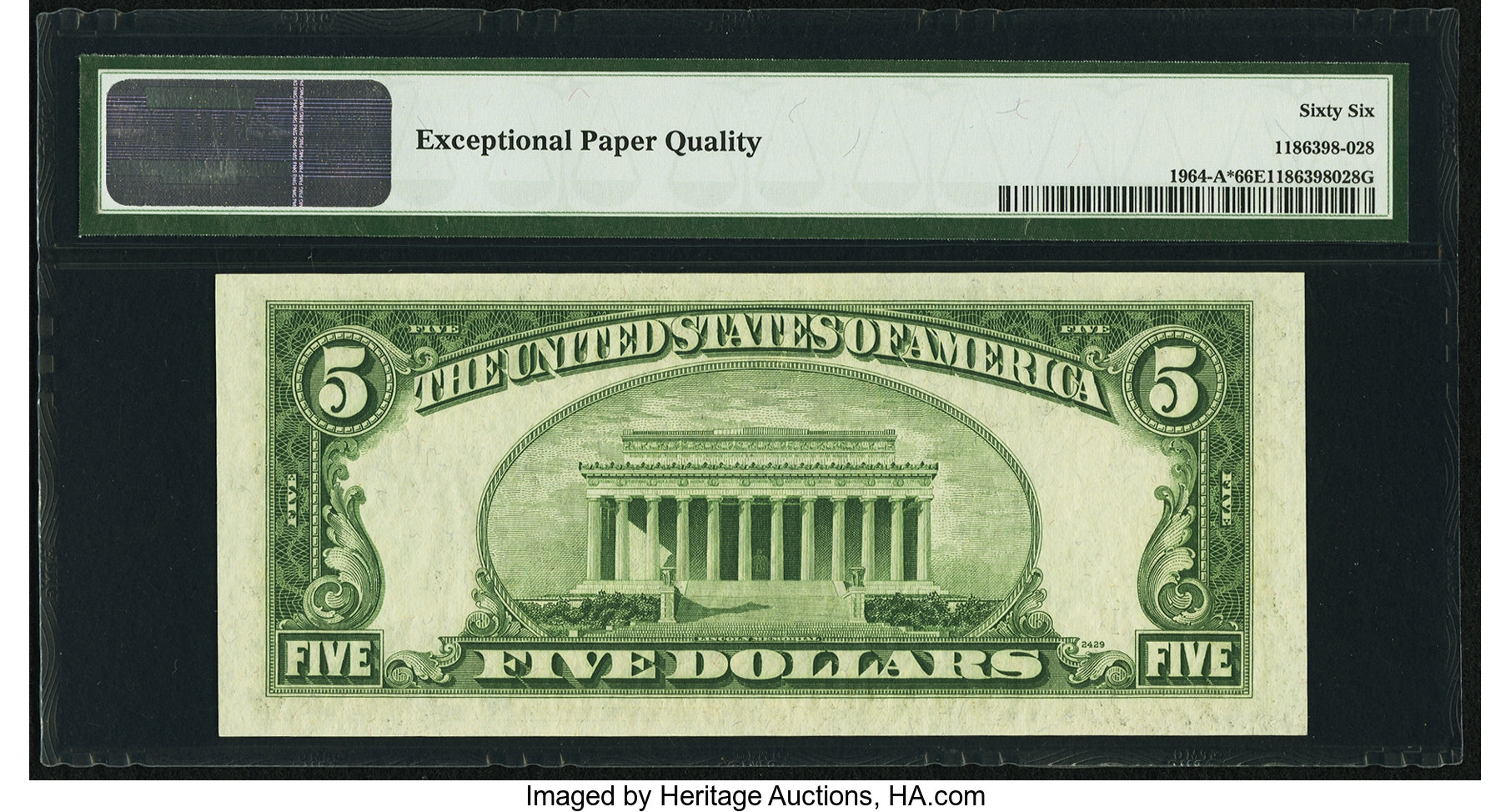 image for: Fr. 1964-A* $5 1950C Federal Reserve Note. PMG Gem Uncirculated 66 EPQ....