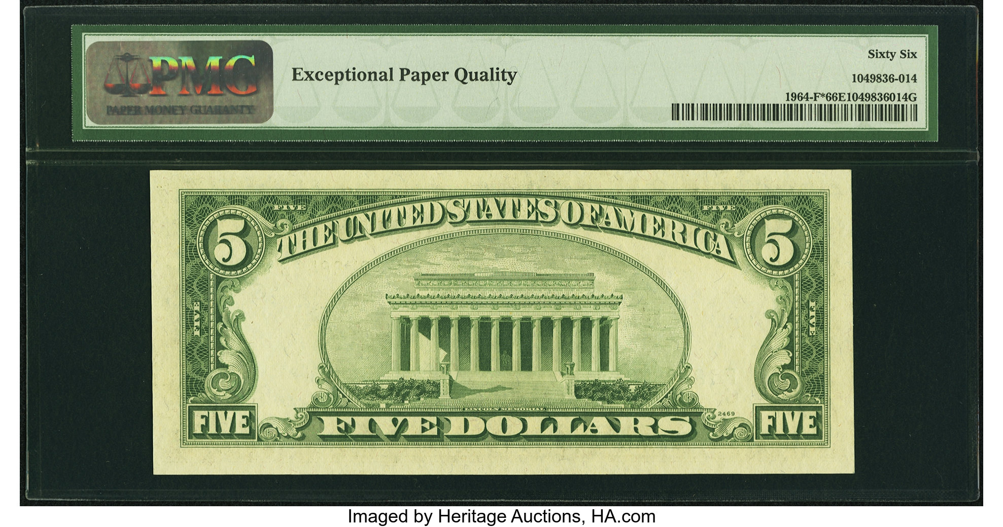 image for: Fr. 1964-F* $5 1950C Federal Reserve Note. PMG Gem Uncirculated 66 EPQ....