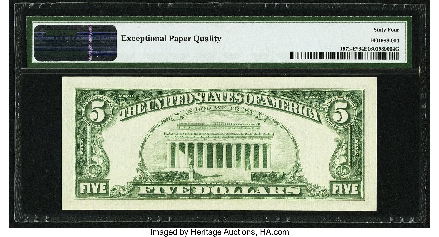 image for: Fr. 1972-E* $5 1969C Federal Reserve Note. PMG Choice Uncirculated 64 EPQ....