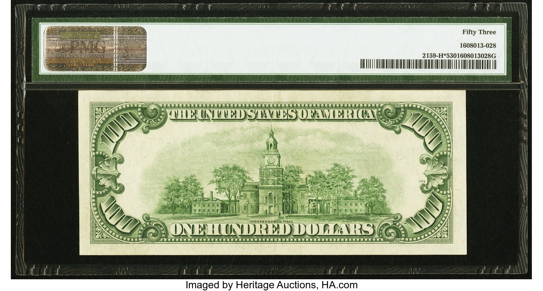 image for: Fr. 2159-H* $100 1950B Federal Reserve Note. PMG About Uncirculated 53....