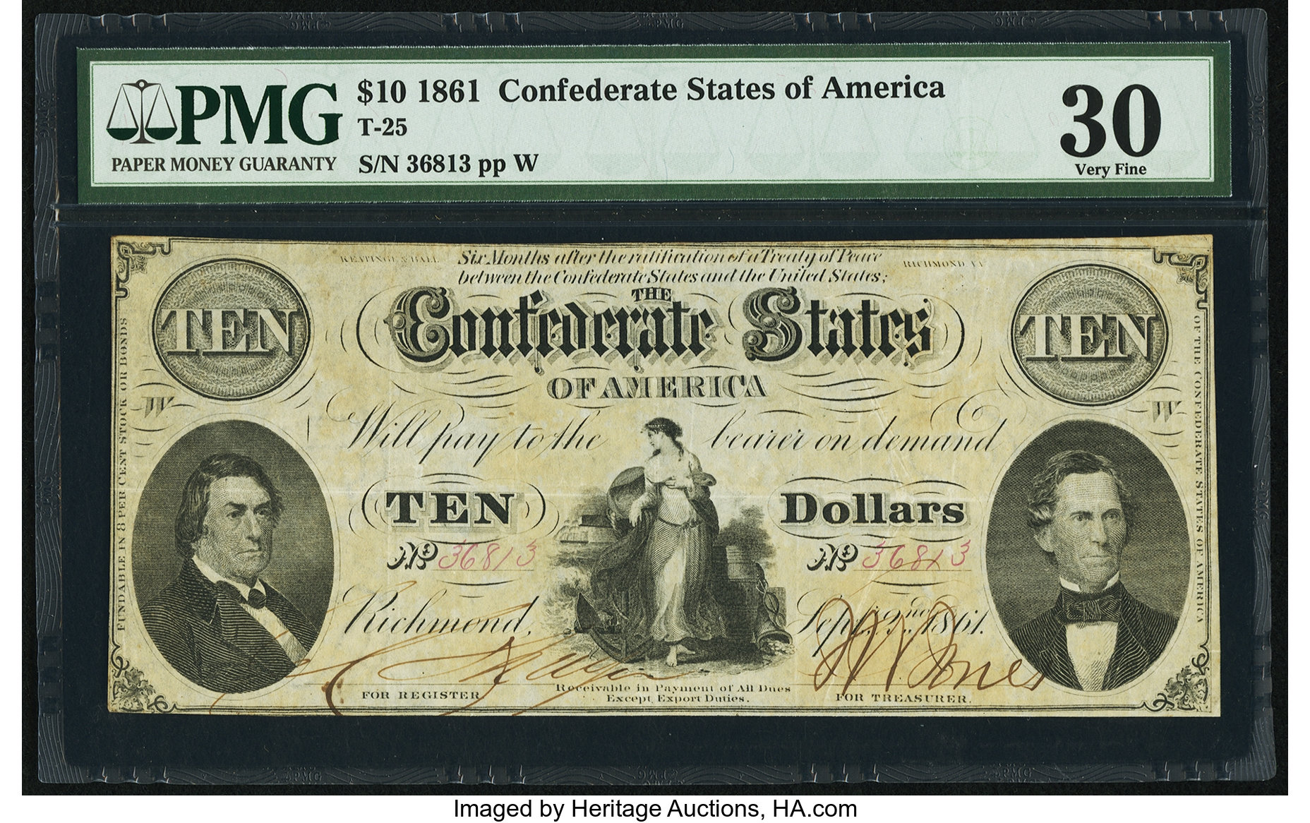 image for: T25 $10 1861 PMG Very Fine 30....