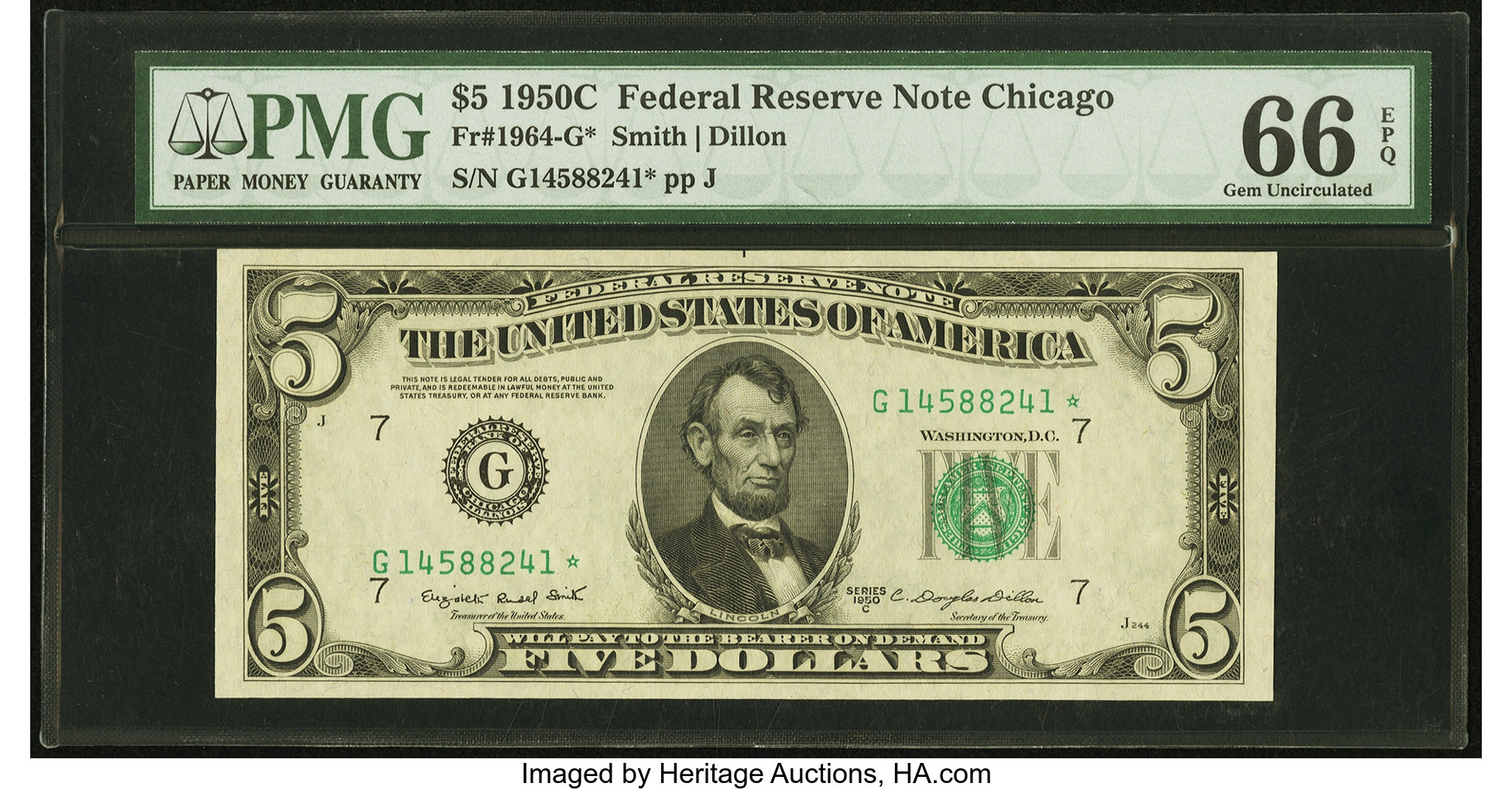 1950C $5 Replacement, Chicago (Fr. 1964G*)