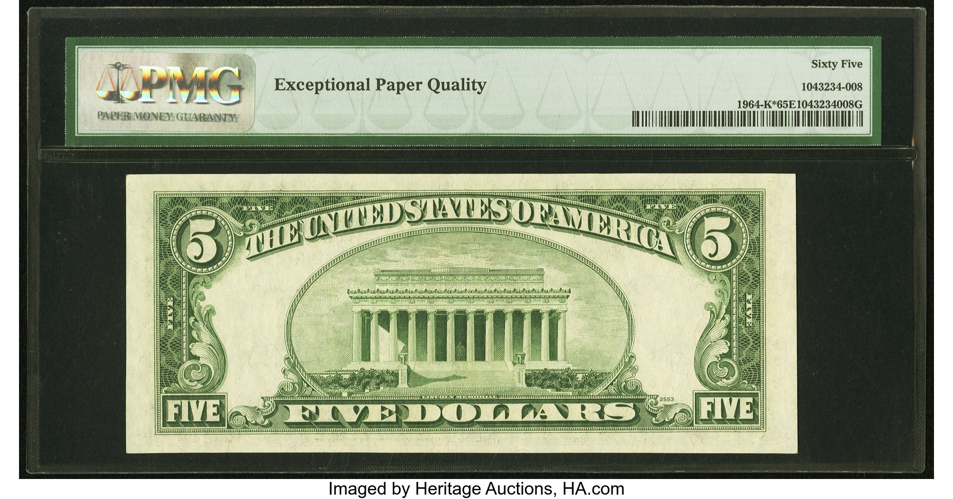 image for: Fr. 1964-K* $5 1950C Federal Reserve Note. PMG Gem Uncirculated 65 EPQ....