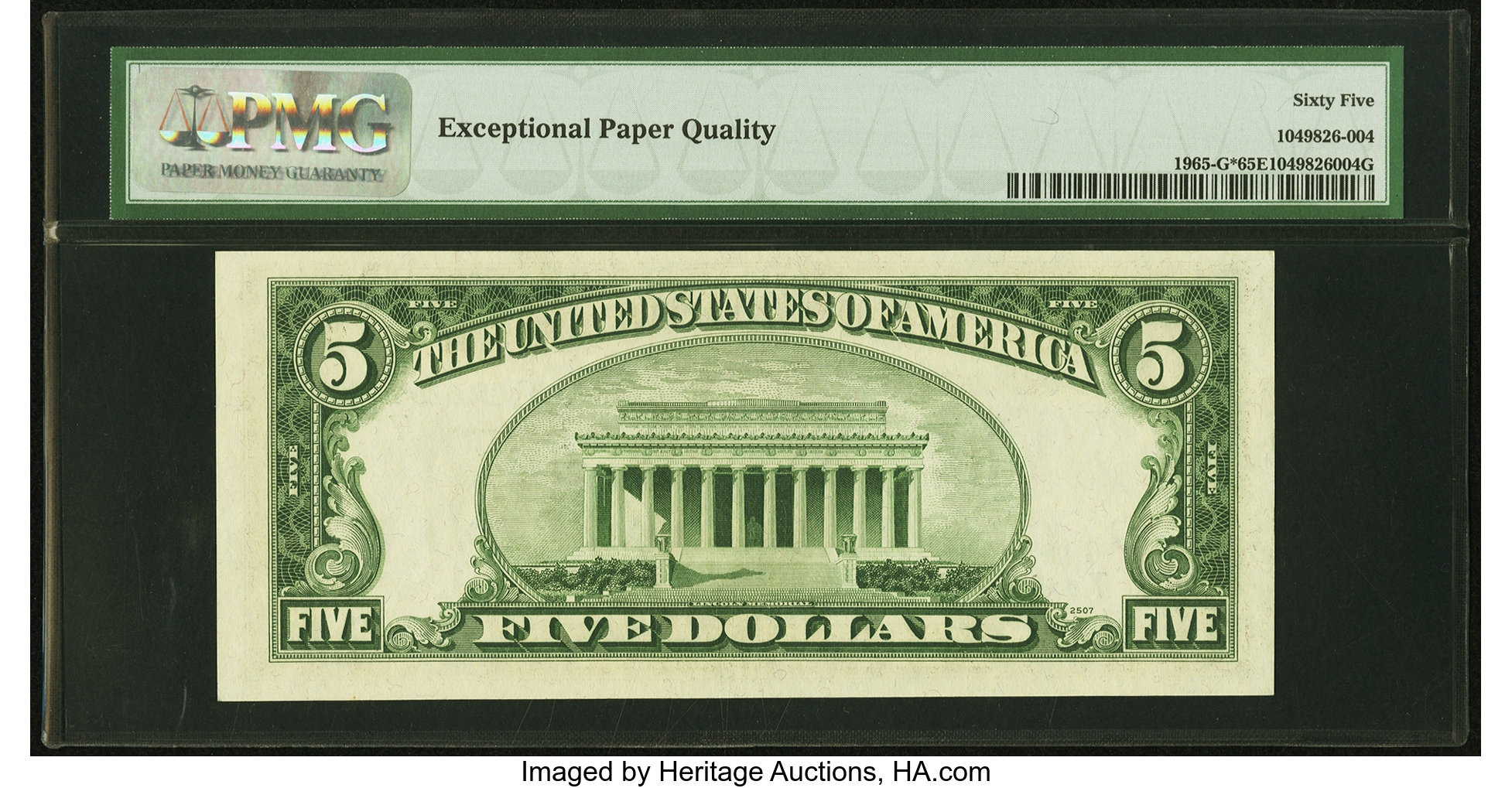 image for: Fr. 1965-G* $5 1950D Federal Reserve Note. PMG Gem Uncirculated 65 EPQ....