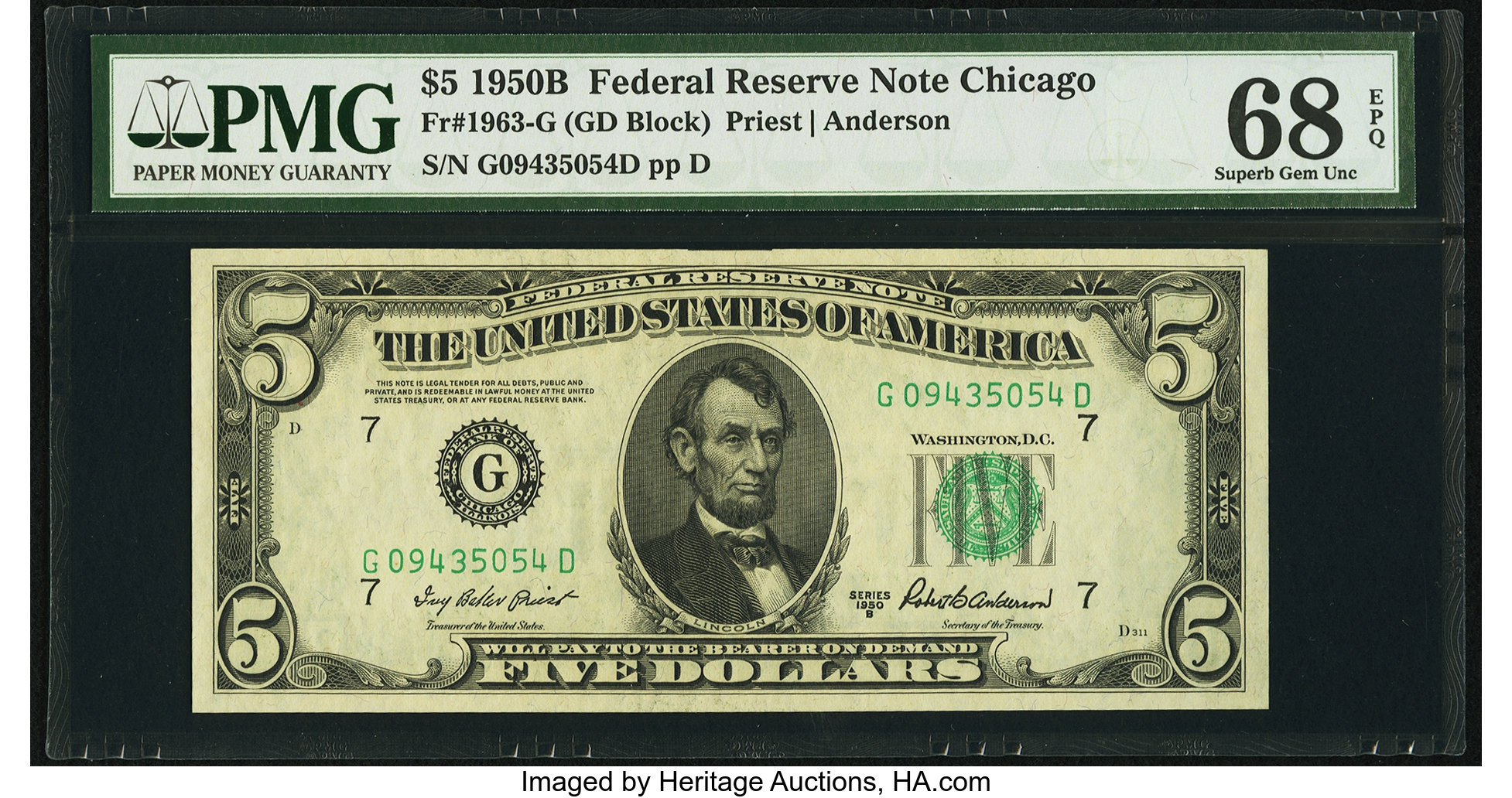 1950B $5 Chicago (Fr. 1963G)