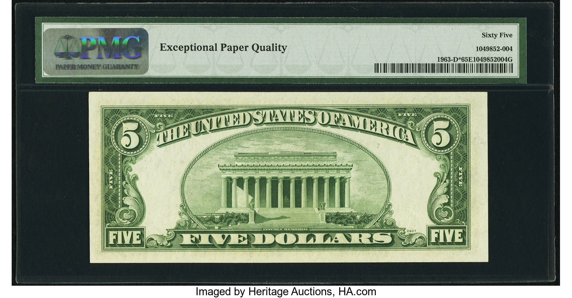 image for: Fr. 1963-D* $5 1950B Federal Reserve Note. PMG Gem Uncirculated 65 EPQ....