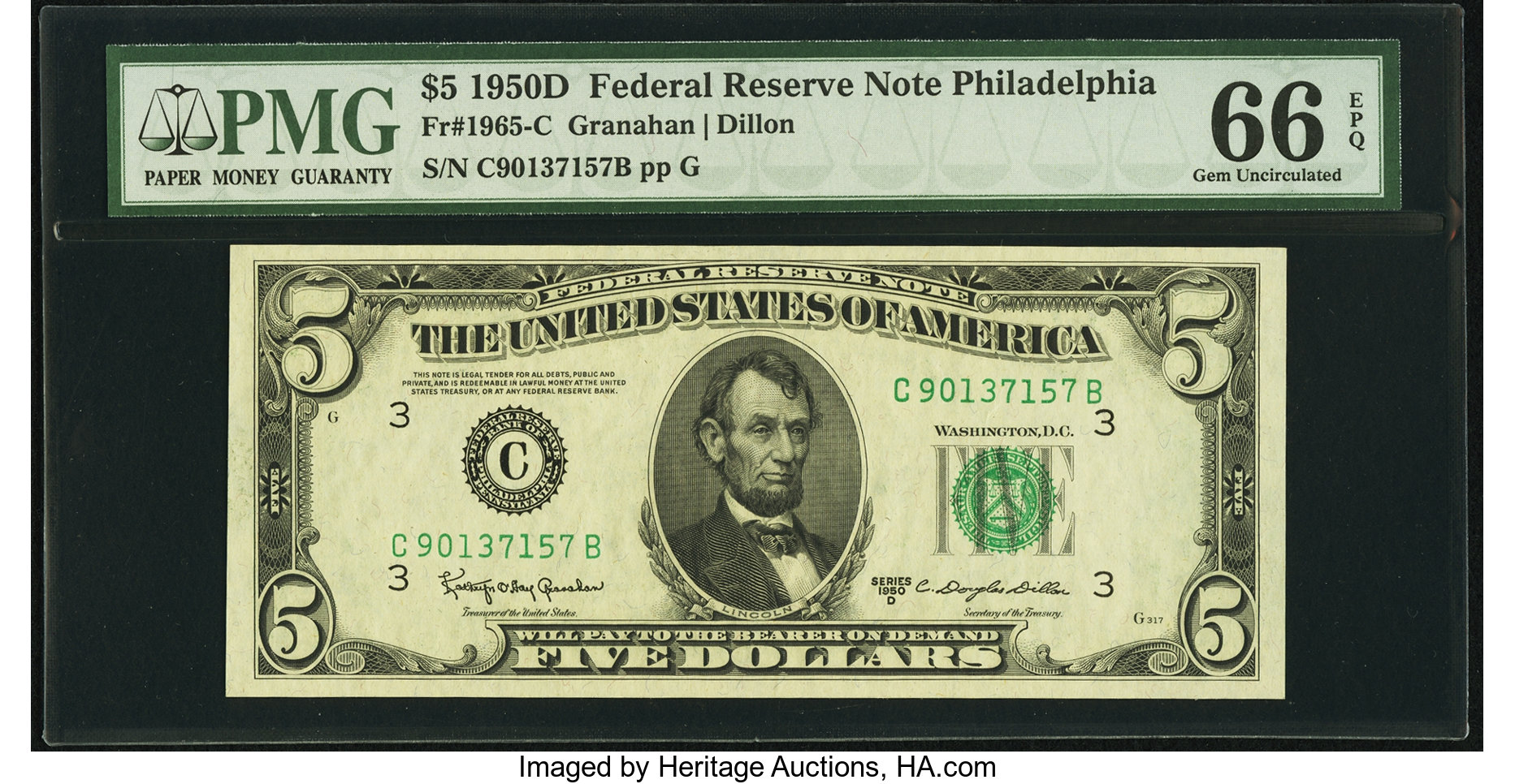 1950D $5 Philadelphia (Fr. 1965C)