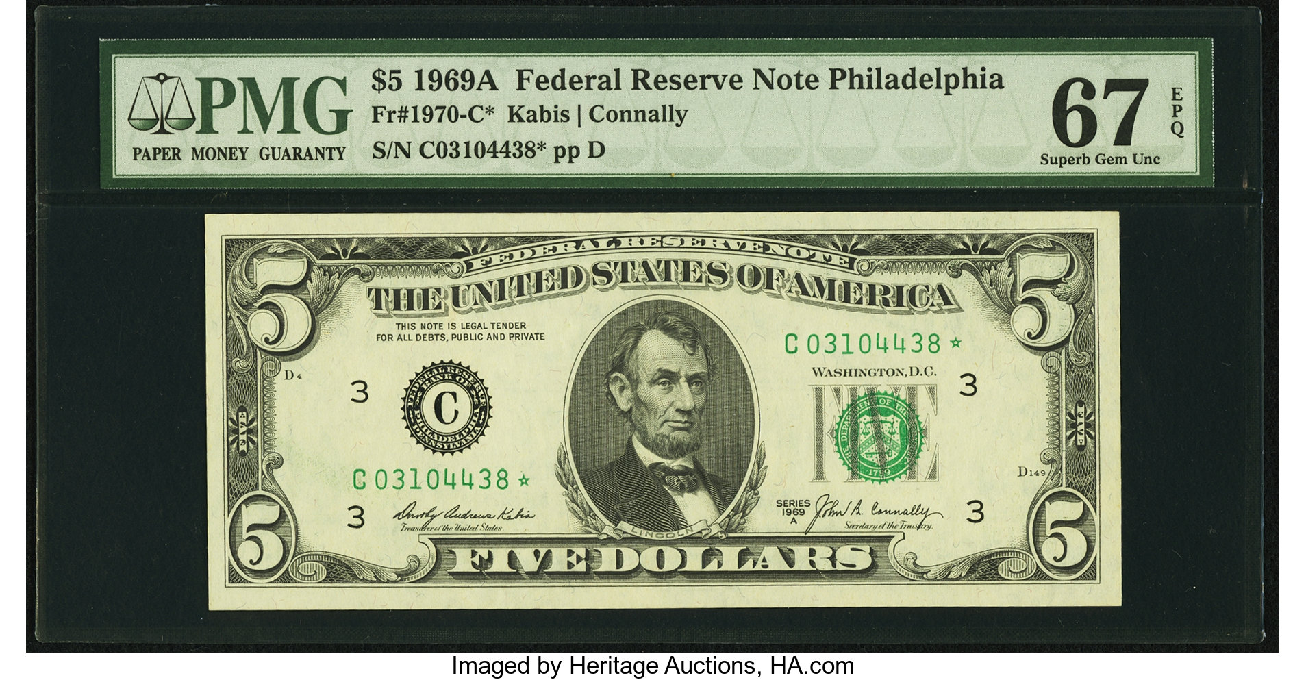 1969A $5 Replacement (Fr. 1970C*)