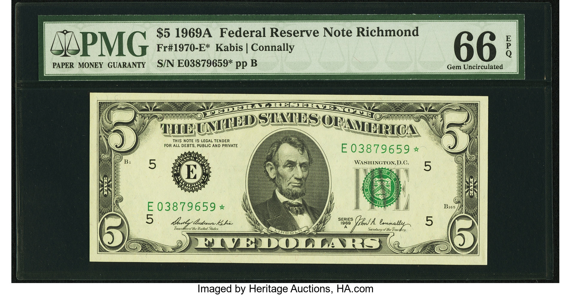 1969A $5 Replacement (Fr. 1970E*)