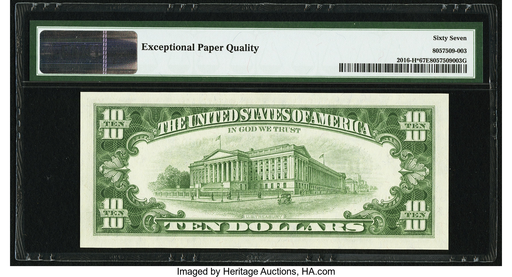 image for: Fr. 2016-H* $10 1963 Federal Reserve Note. PMG Superb Gem Unc 67 EPQ....