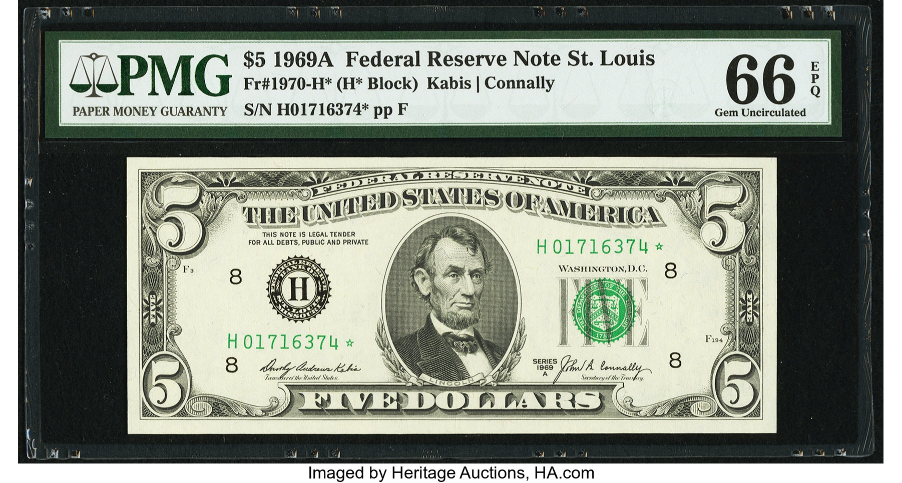 1969A $5 Replacement (Fr. 1970H*)