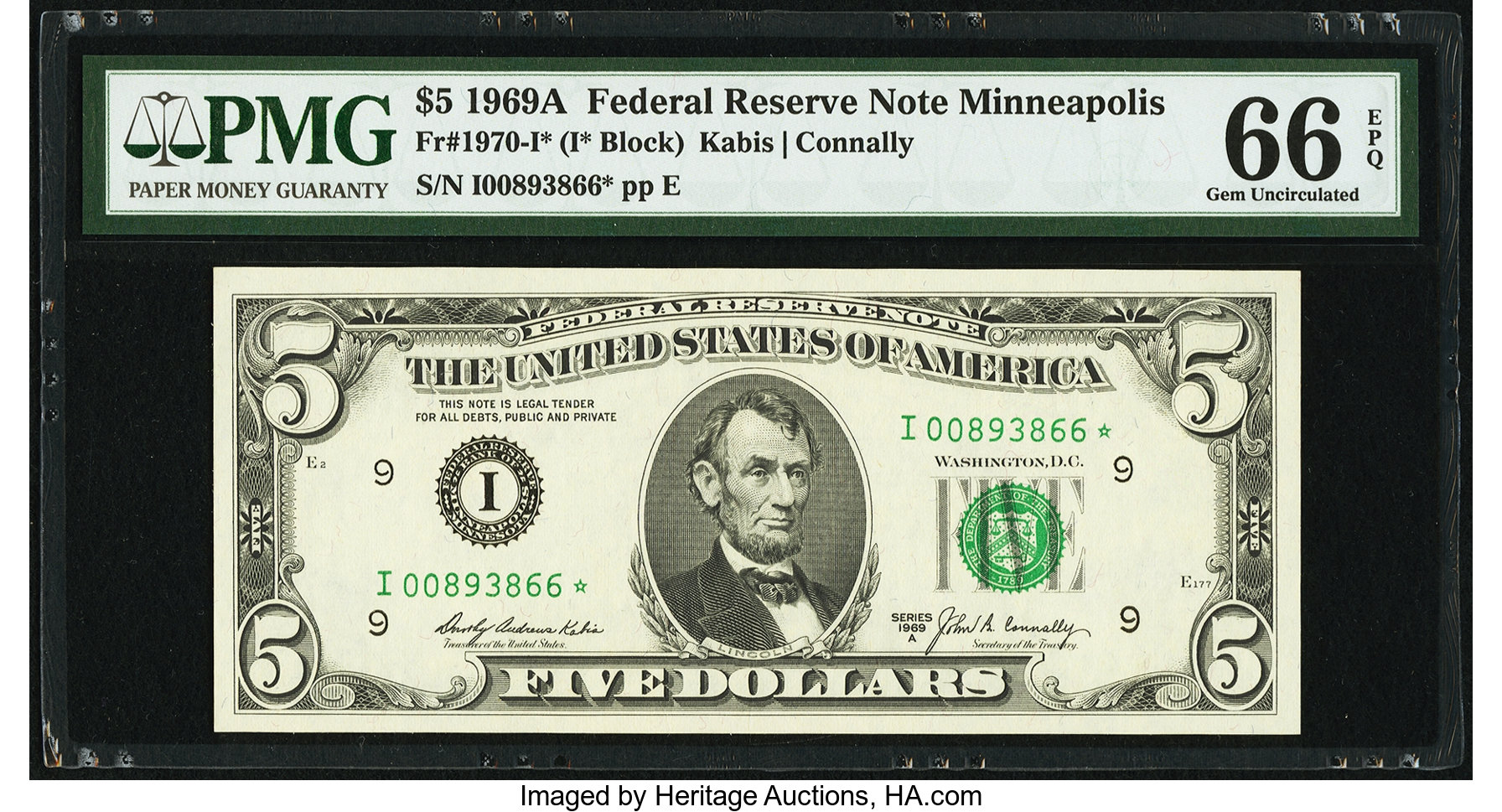 1969A $5 Replacement (Fr. 1970I*)