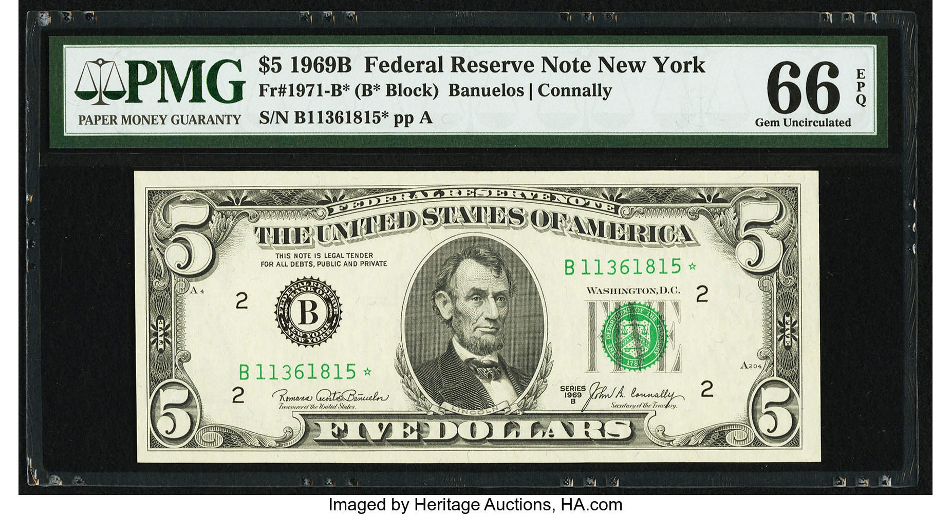 1969B $5 Replacement (Fr. 1971B*)