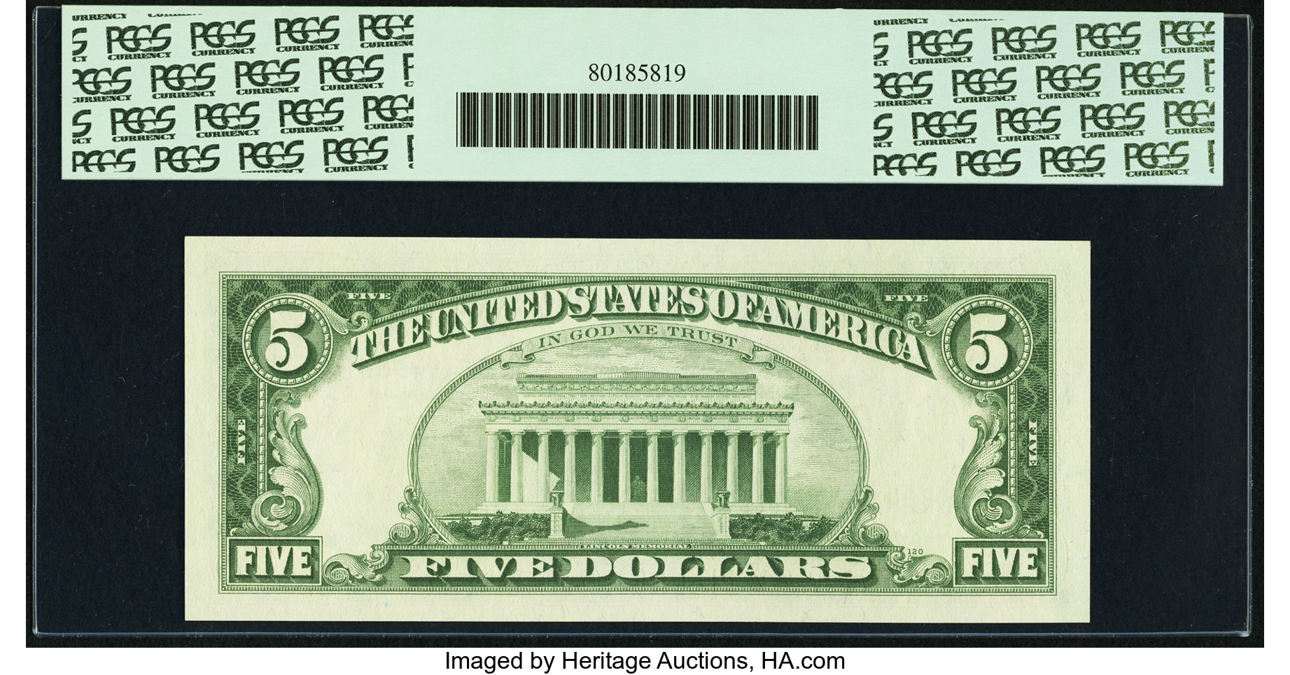 image for: Fr. 1970-B $5 1969A Federal Reserve Note. PCGS Superb Gem New 69PPQ....