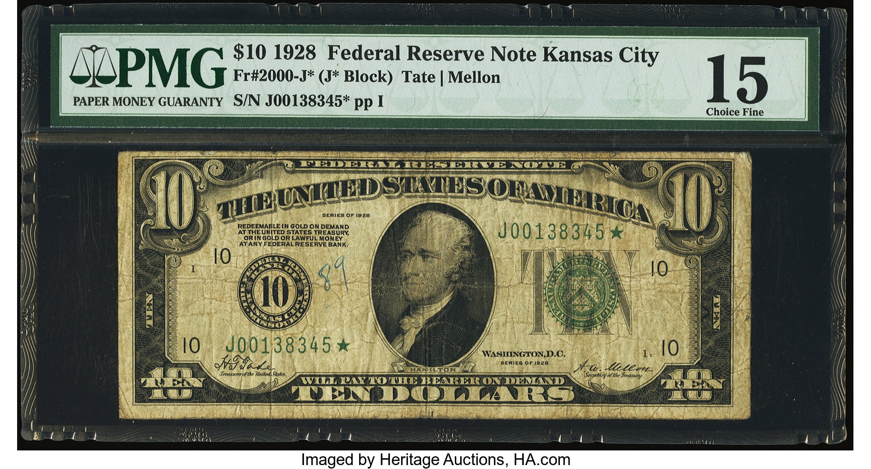 image for: Fr. 2000-J* $10 1928 Federal Reserve Note. PMG Choice Fine 15....
