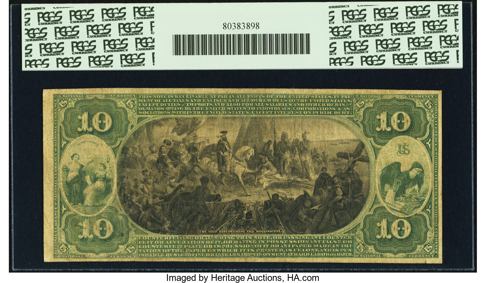 image for: Raleigh, NC - $10 Original Fr. 413 The State NB Ch. # 1682 PCGS Very Fine 20....