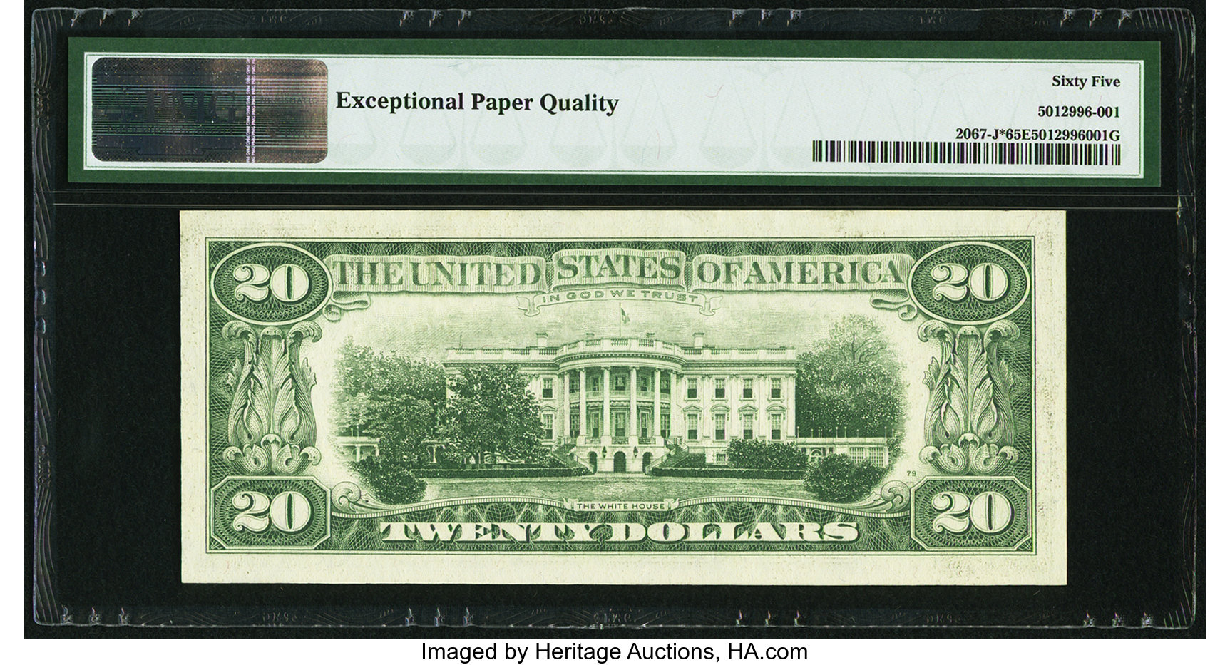 image for: Serial Number 1 Fr. 2067-J* $20 1969 Federal Reserve Note. PMG Gem Uncirculated 65 EPQ....