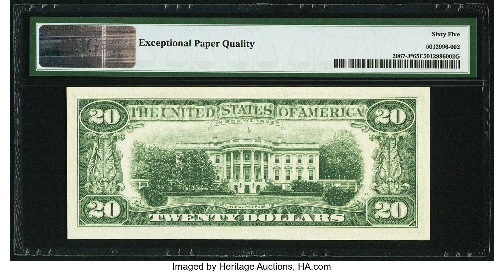image for: Serial Number 2 Fr. 2067-J* $20 1969 Federal Reserve Note. PMG Gem Uncirculated 65 EPQ....