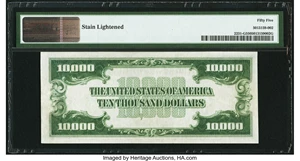 image for: Fr. 2231-G $10,000 1934 Federal Reserve Note. PMG About Uncirculated 55....