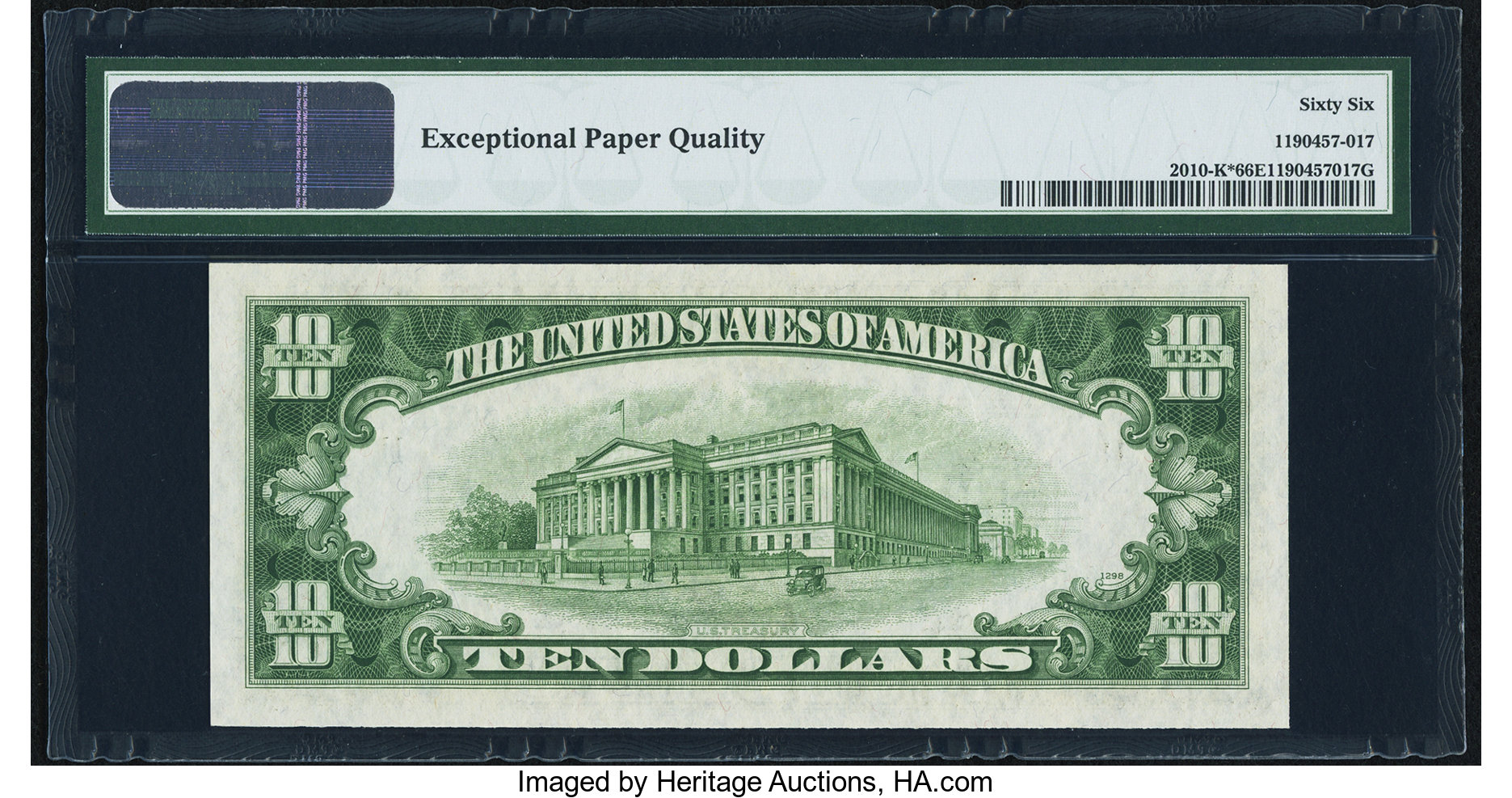 image for: Fr. 2010-K* $10 1950 Wide Federal Reserve Note. PMG Gem Uncirculated 66 EPQ....