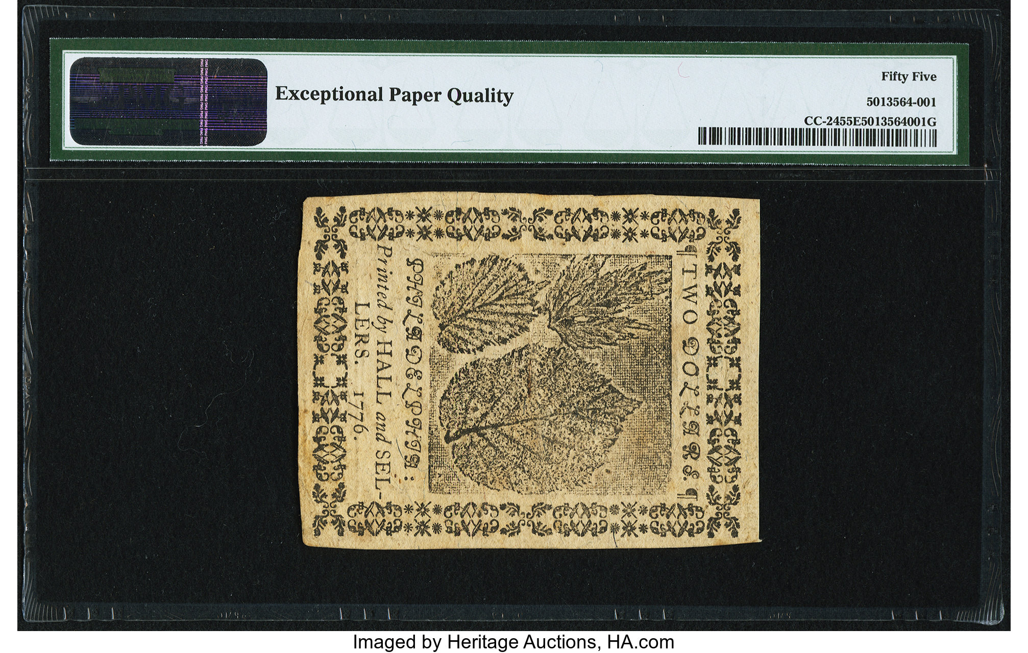 image for: Continental Currency February 17, 1776 $2 PMG About Uncirculated 55 EPQ....