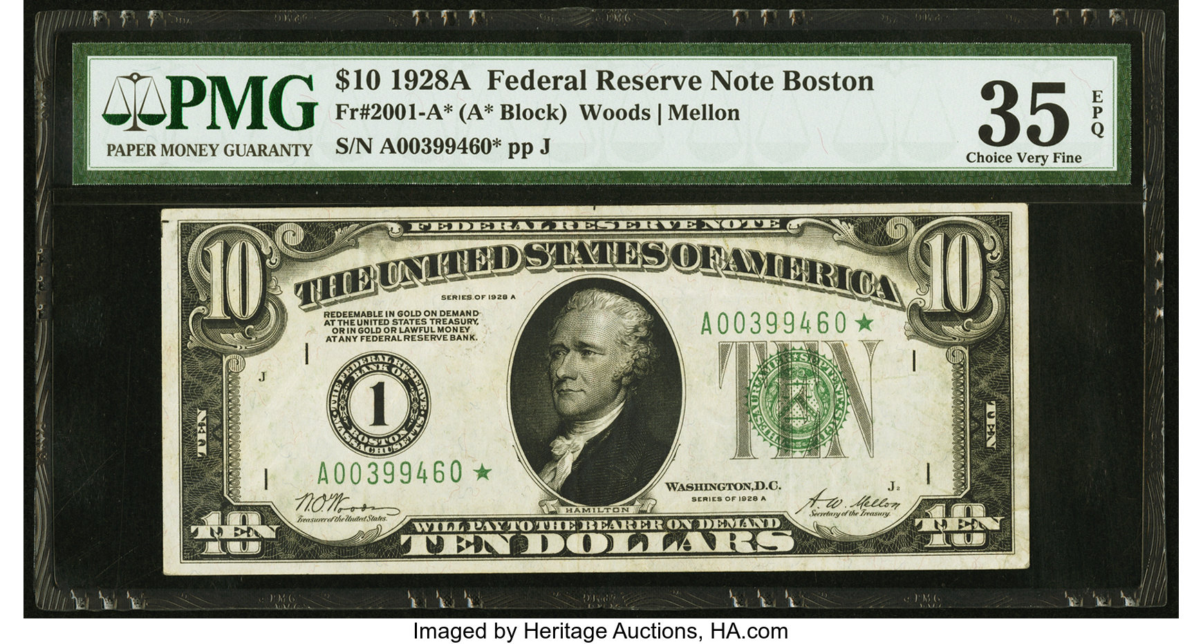image for: Fr. 2001-A* $10 1928A Federal Reserve Note. PMG Choice Very Fine 35 EPQ....