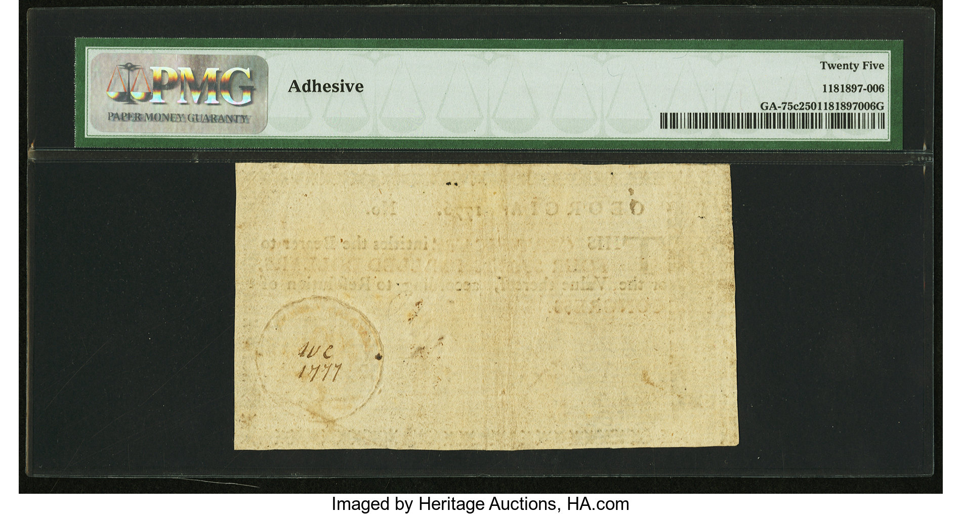 image for: Georgia 1776 $4 PMG Very Fine 25....