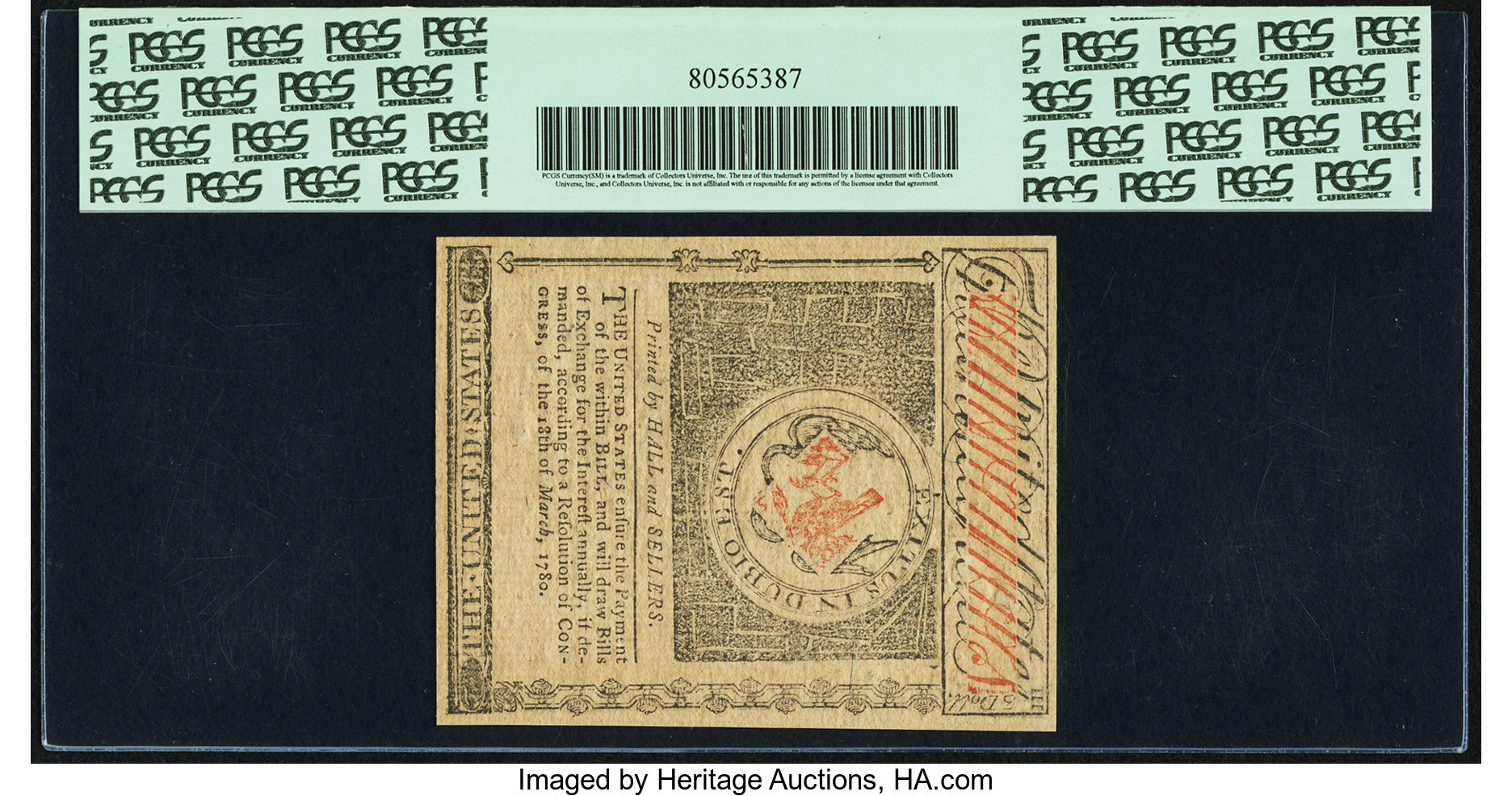 image for: Rhode Island July 2, 1780 $3 PCGS Superb Gem New 67PPQ....