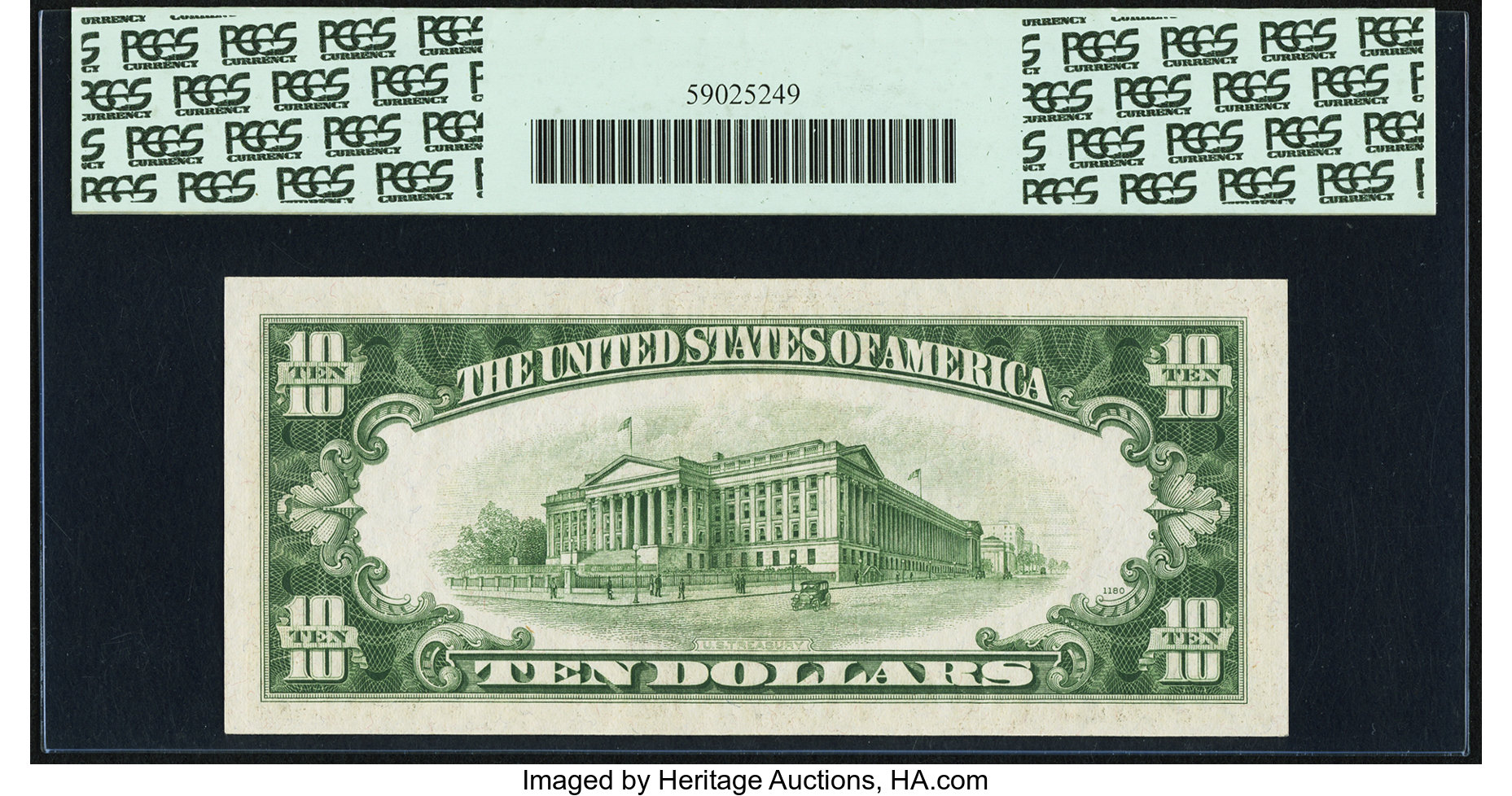 image for: Fr. 2008-F* $10 1934C Wide Federal Reserve Note. PCGS Very Choice New 64PPQ....