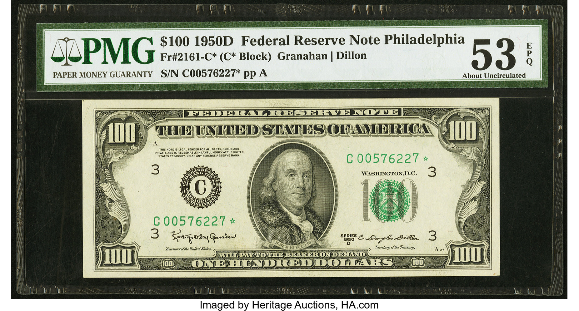 1950D $100 Replacement, Philadelphia (Fr. 2161C*)