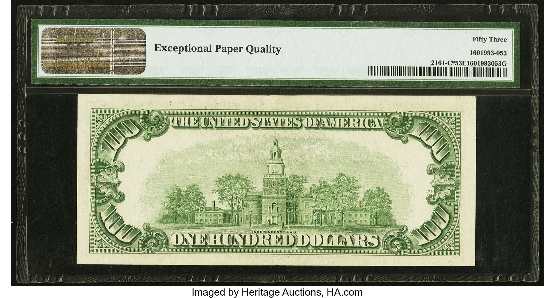 image for: Fr. 2161-C* $100 1950D Federal Reserve Note. PMG About Uncirculated 53 EPQ....