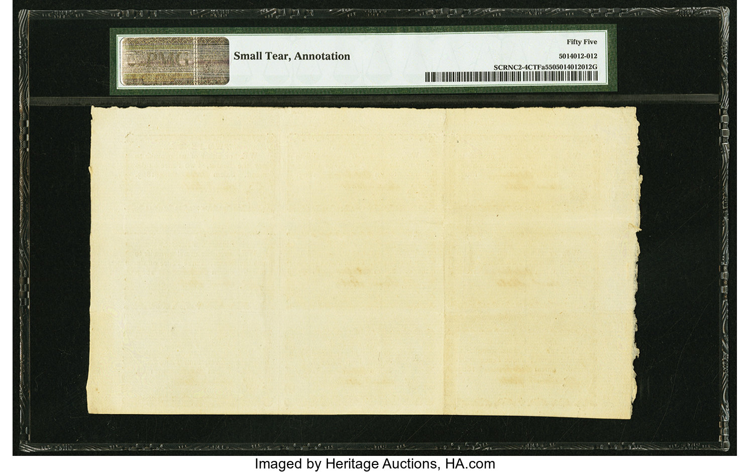 image for: Salem, NC- Samuel Stotz/Moravian Church Uncut Sheet of 2d-2d-3d/2d-3d-4d/2d-3d-4d. Oct. 22, 1803 PMG About Uncirculated 55...
