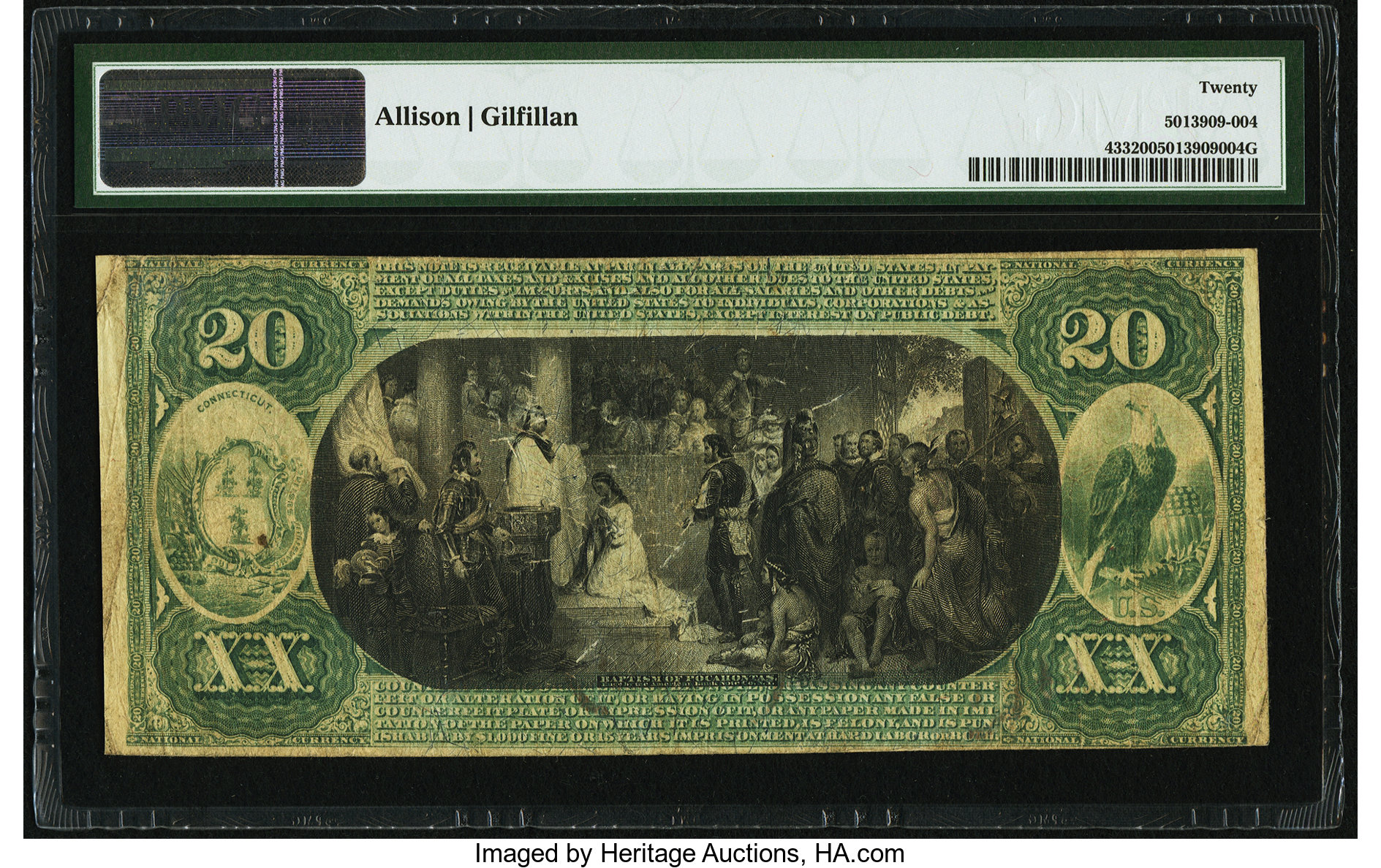 image for: New Haven, CT - $20 1875 Fr. 433 The Second National Bank Ch. # 227 PMG Very Fine 20....