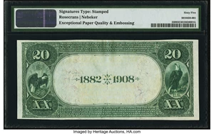 image for: Pittsburgh, PA - $20 1882 Date Back Fr. 550 The Columbia National Bank Ch. # (E)4910 PMG Gem Uncirculated 65 EPQ....