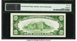 image for: Fr. 1700 $10 1933 Silver Certificate. PMG Gem Uncirculated 66 EPQ....