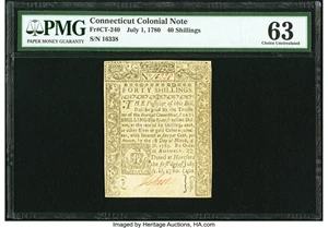 image for: Connecticut July 1, 1780 40s PMG Choice Uncirculated 63....