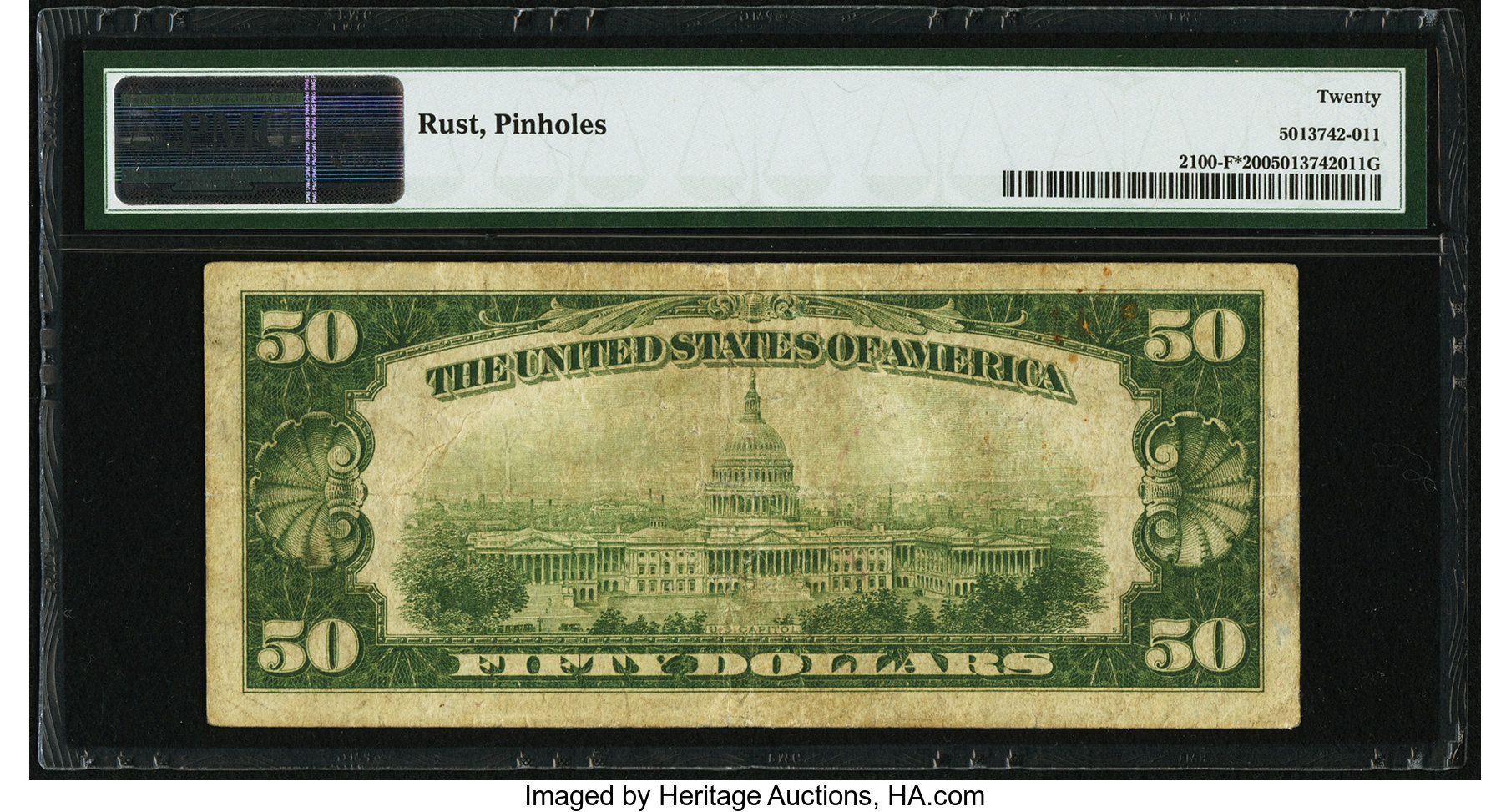 image for: Fr. 2100-F* $50 1928 Federal Reserve Note. PMG Very Fine 20....