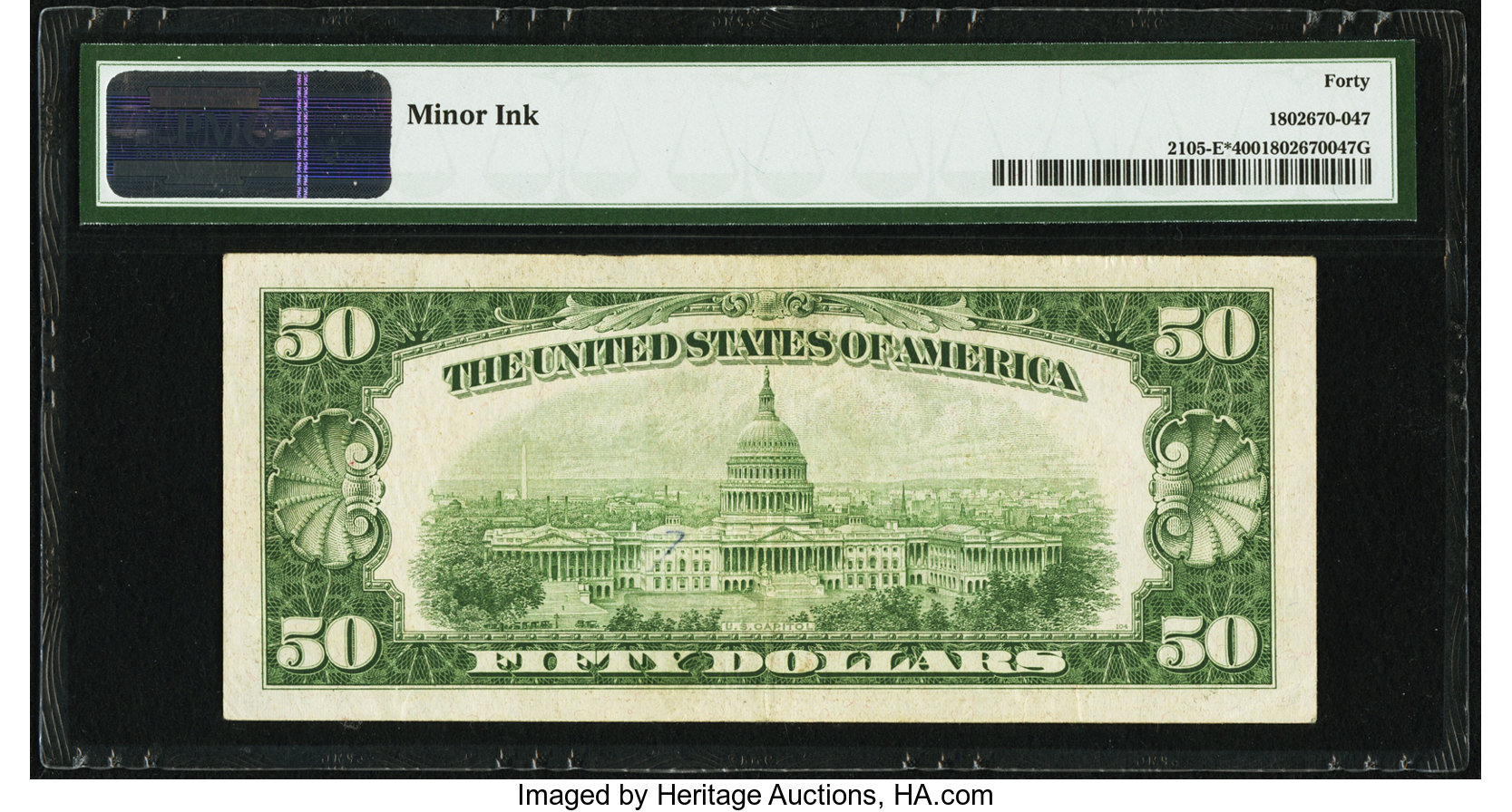 image for: Fr. 2105-E* $50 1934C Federal Reserve Note. PMG Extremely Fine 40....