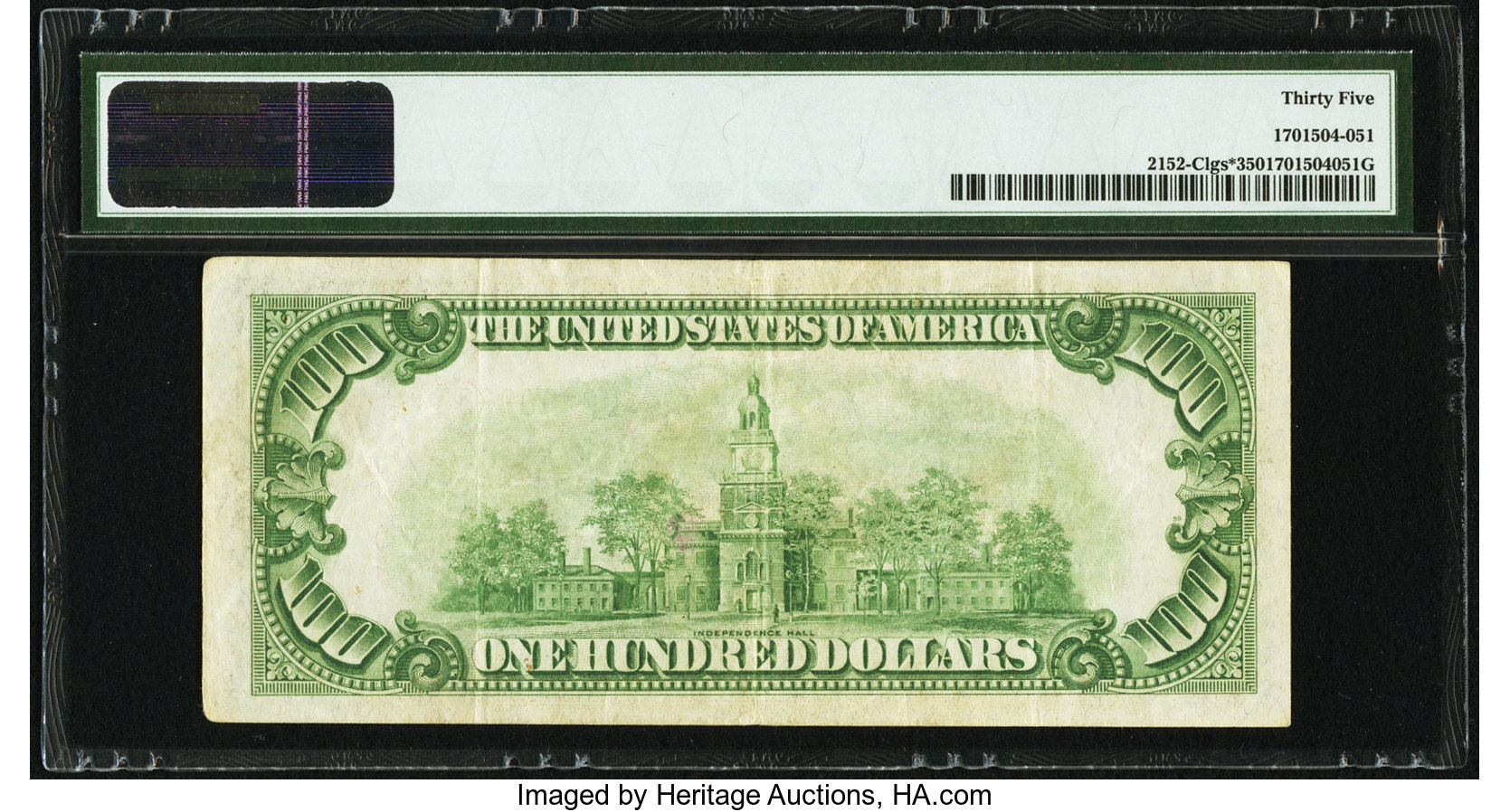 image for: Fr. 2152-C* $100 1934 Light Green Seal Federal Reserve Note. PMG Choice Very Fine 35....