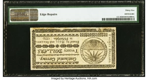 image for: Continental Currency May 10, 1775 $20 PMG Choice Very Fine 35....