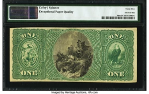 image for: Roxbury, MA - $1 Original Fr. 380a The National Rockland Bank of Roxbury Ch. # 615 PMG Choice Very Fine 35 EPQ....