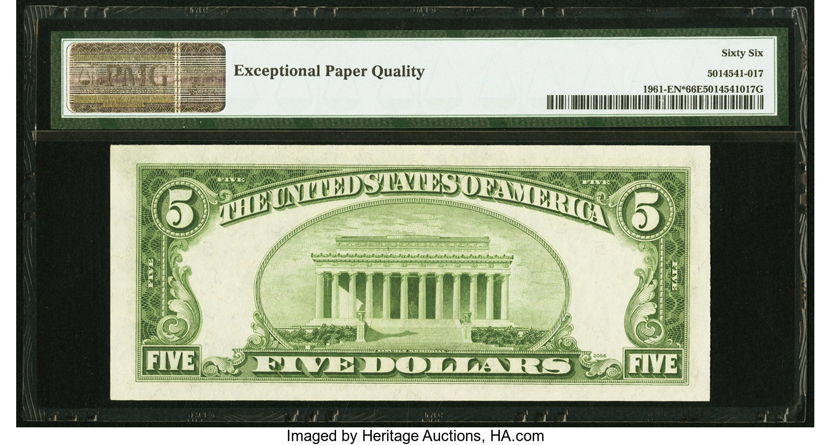 image for: Fr. 1961-E* $5 1950 Narrow Federal Reserve Note. PMG Gem Uncirculated 66 EPQ....