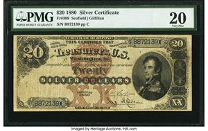 image for: Fr. 309 $20 1880 Silver Certificate PMG Very Fine 20....