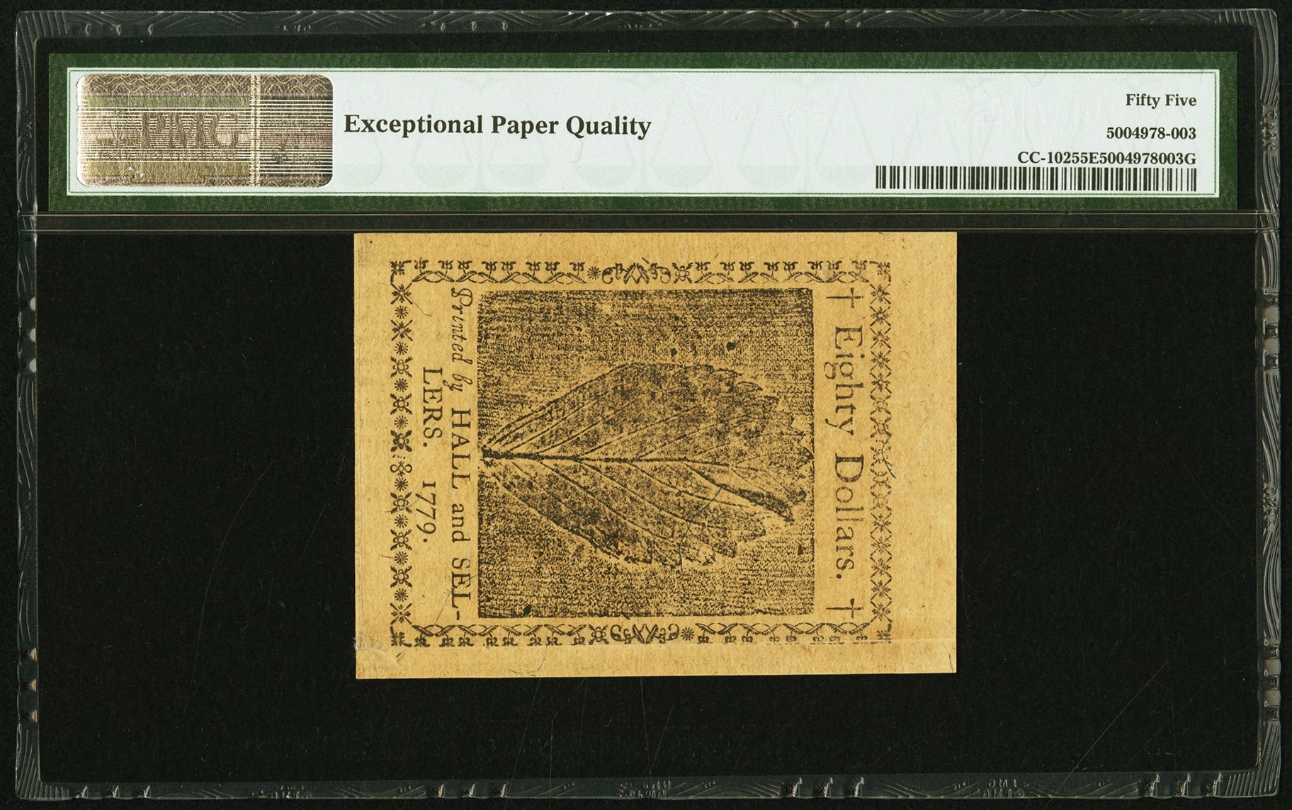 image for: Continental Currency January 14, 1779 $80 PMG About Uncirculated 55 EPQ....