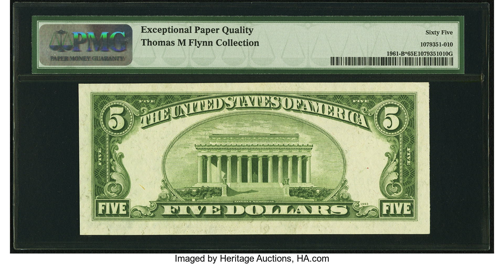 image for: Fr. 1961-B* $5 1950 Wide Federal Reserve Note. PMG Gem Uncirculated 65 EPQ....
