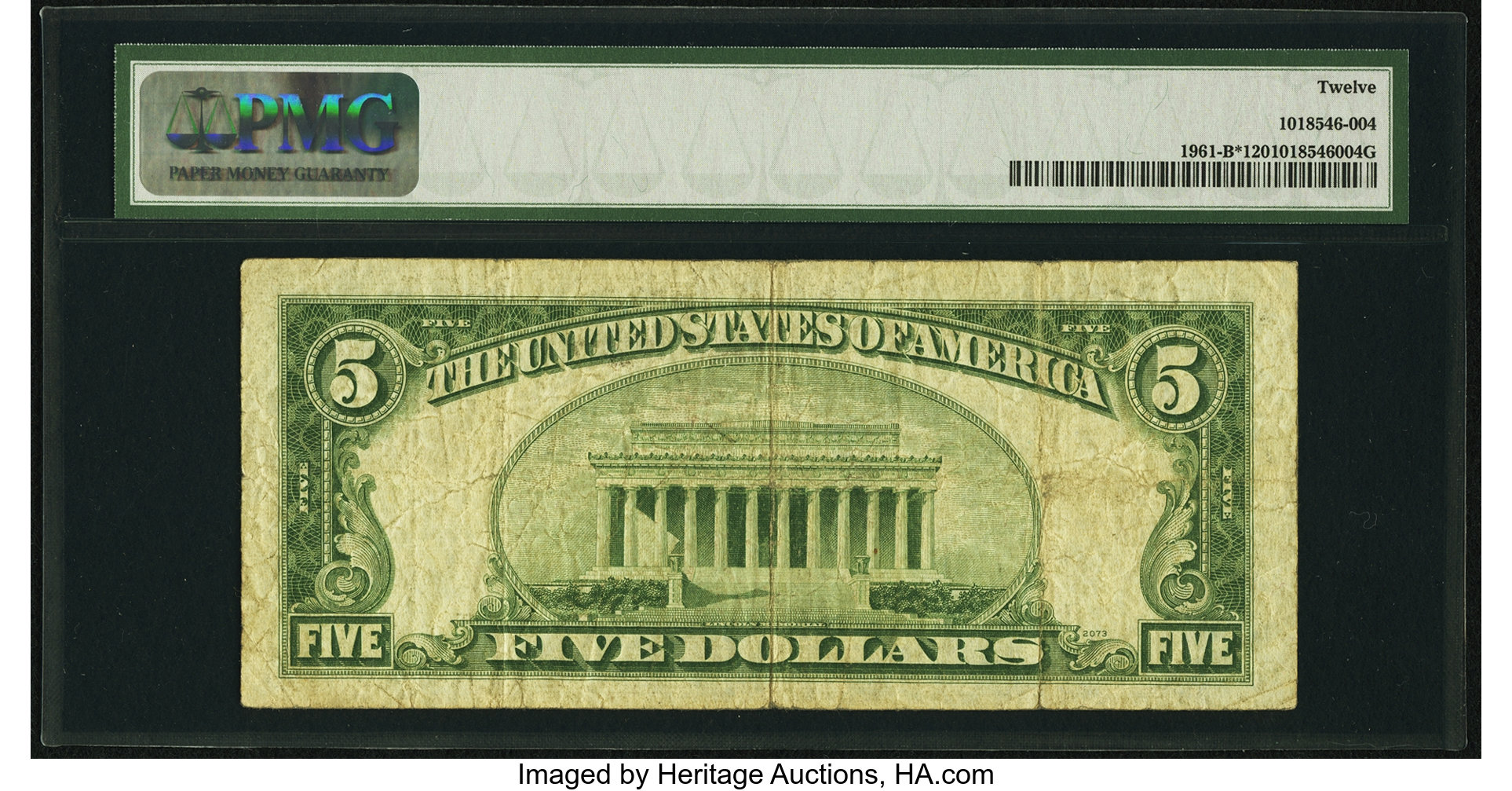 image for: Fr. 1961-B* $5 1950 Wide II Federal Reserve Note. PMG Fine 12....